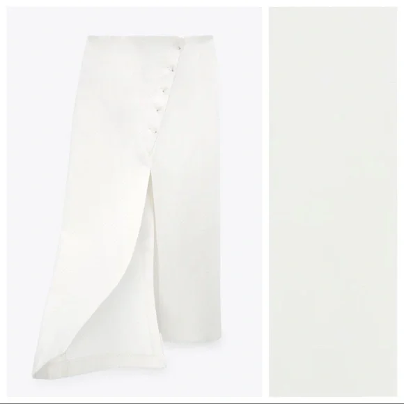 Double Slit button Front ZARA Midi Skirt - Picture 5 of 10